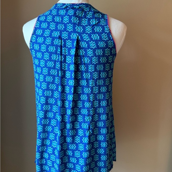 Maeve Blue Button Down Shirt with Mandarin Collar - Picture 3 of 5